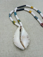 Large African Cowrie Beaded Jewelry Handmade Statement White Gift Ethnic Wedding Fashion
