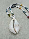 Large African Cowrie Beaded Jewelry Handmade Statement White Gift Ethnic Wedding Fashion