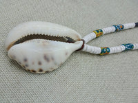 Large African Cowrie Beaded Jewelry Handmade Statement White Gift Ethnic Wedding Fashion