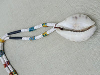 Large African Cowrie Beaded Jewelry Handmade Statement White Gift Ethnic Wedding Fashion