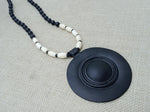 Black White Women Fashion Necklace Pendant Statement Jewelry Beaded Ethnic