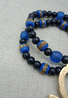 Egyptian Ankh Necklace Men Cross African Beaded Black Blue Gold Gift for Him