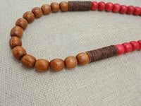 Wooden Beaded Necklace Handmade
