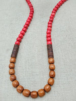 Wooden Beaded Necklace Handmade