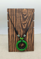 Green Necklaces for Women Wooden Beaded Long Jewelry Ethnic Round Handmade Gift