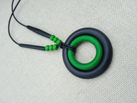 Green Black Women Necklaces Wooden Long Statement Jewelry Gift Leather Beaded