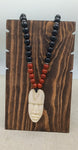African Men Face Necklaces Stone Black Silver Jewelry Gift for Him