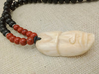 African Men Face Necklaces Stone Black Silver Jewelry Gift for Him