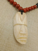 African Men Face Necklaces Stone Black Silver Jewelry Gift for Him