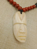 African Men Face Necklaces Stone Black Silver Jewelry Gift for Him