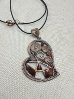 Heart Necklace Copper Jewelry Gift for Her
