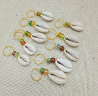 Har Accessories Loc Braids Twist Jewelry Handmade Beaded Glass Gold Ring 10 Set