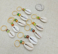 Har Accessories Loc Braids Twist Jewelry Handmade Beaded Glass Gold Ring 10 Set