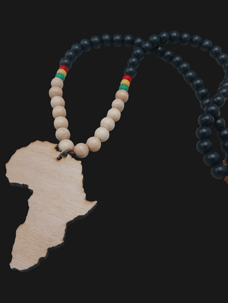 Large Africa Pendant Wooden Necklace Men Jewelry Black Rasta