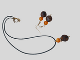 Women Jewelry Set Necklace Earrings Stone Orange Gold Statement Fashion Gift Set