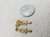 Ankhs Small Gold Tone Ankh Earrings Dangle Post Women Egyptian Jewelry