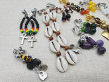 Women Non Pierced Earrings Jewelry Handmade Clip On Silver Gold Beaded Yellow Purple Rasta Set of 10