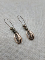 Cowrie Earrings Antique Gold Beaded Long Women Jewelry