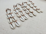 Women Cowrie Earrings Long Copper Handmade Boho Ethnic Dangle Jewelry
