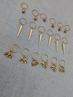 Hair Jewelry Accessories Locs Twist Braids Set of 18 Dreads Gold Accents Dangle Elephants Bells