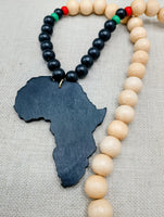 Large Africa Necklace RBG Pendant Pan African Beaded Jewelry Men Black Gift