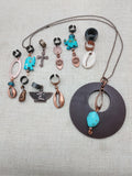 Turquoise Copper Jewelry Necklace Set of 10 Hair Accessories Dreadlocks Twist Braids Women
