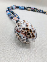 Large Cowrie Shell Necklace Whole African Krobo Beads Jewelry Men Black Blue