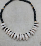 Women's Cowrie Shell Necklace Black Gold Beaded Jewelry Ethnic Fashion Statements Gift