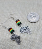 Africa Earrings Silver Women Jewelry Rasta Dangle