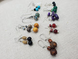Small Women Beaded Earrings Set of 10 Jewelry Handmade Ethnic Silver Purple Green Red