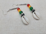 Cowrie Earrings Women Rasta Jewelry Beaded Long Dangle Handmade
