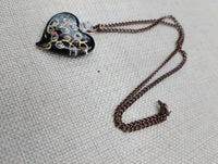 Women's Murano Heart Necklace Gold Black Copper Jewelry Glass Chain Gift Ideas