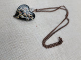 Women's Murano Heart Necklace Gold Black Copper Jewelry Glass Chain Gift Ideas