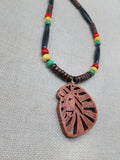 Lion Necklace Wooden Leo the Lions Jewelry Beaded Red Yellow Green Unisex