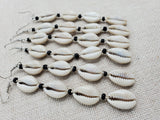 African Jewelry Cowrie Shell Earrings Women Dangle Long Black Beads Boho