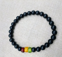 Ghana Bracelets Red Black Green African Jewelry Stretch Handmade Size 8