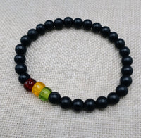 Ghana Bracelets Red Black Green African Jewelry Stretch Handmade Size 8