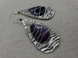 Amethyst Earrings Wire Wrapped Women Antique Silver Jewelry Dangle Unique