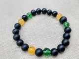 Bracelet Beaded Jamaican Flag Inspired Green Yellow Black Jewelry Handmade