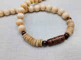 Men Necklace Agate Wood Beaded Jewelry Statement Ethnic Unique
