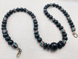 Men Necklace Pan African Inspired Jewelry Black Green Red Beaded