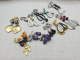 Ethnic Set of 10 Women Clip On Non Pierced Jewelry Wholesale Bulk Beaded Silver Gold