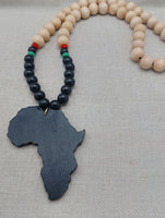 Large Africa Necklace RBG Pendant Pan African Beaded Jewelry Men Black Gift
