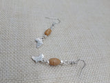 Small African Earrings Silver Beaded Women Jewelry Handmade