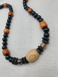 Men Necklace Black Brown Beaded Jewelry Handmade Statement Ethnic