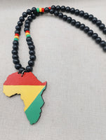 Africa Necklace Beaded Men Jewelry Ghana Rasta Red Yellow Green
