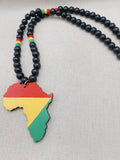 Africa Necklace Beaded Men Jewelry Ghana Rasta Red Yellow Green