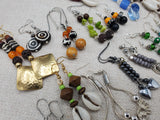 Women Earrings Set of 15 Bulk Wholesale Handmade Mix Jewelry Beaded Gold Silver Afrocentric