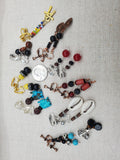 Set 10 Earrings Clip On Beaded Ethnic Jewelry Women Non Pierced Handmade