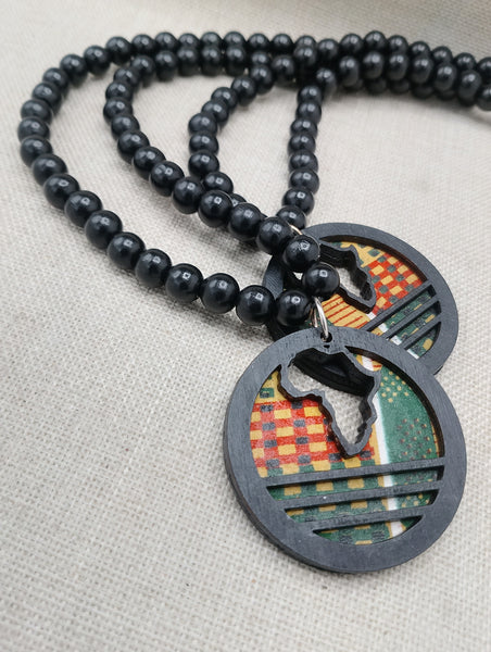 African Necklace Kente Jewelry Handmade The Blacker the Berry Design Beaded